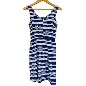 Blue and White Striped Dress Sleeveless Tank Dress Size Medium